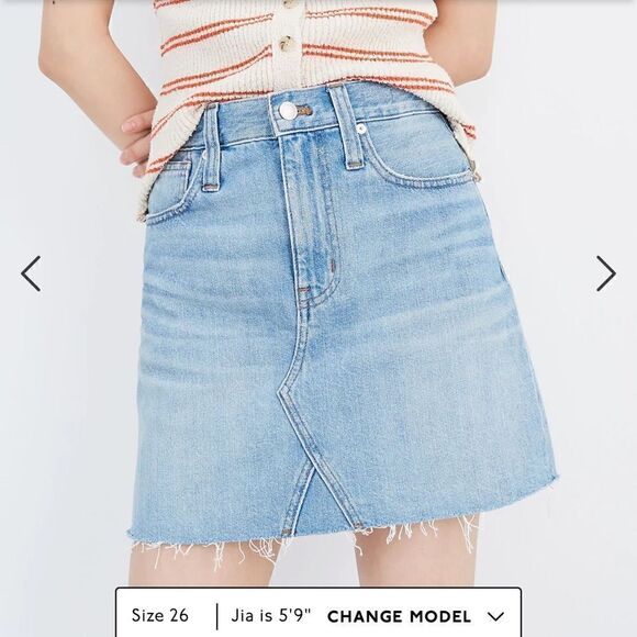 Madewell Rigid Denim A-Line Mini Skirt in Lovell Wash - Picture 1 of 12